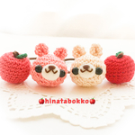 うさちゃん & りんご 🍎 あみぐるみ ヘアゴム 🍎