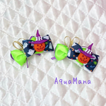 🎃💜 ハロウィン 【 犬用　バレッタ 】💜🎃 おしゃれ　トップノットペット　ヘアアクセサリー　リボン　バレッタ　撮影　♡AquaMana♡