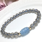 アクアマリンのマニ車とラブラドライトのブレスレット❣️❣️