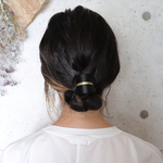 【美容師が考えた ポニーフック】「このは 」ブラック/レザー/ヘアフック/ヘアカフ/真鍮/ヘアゴム/ヘアアクセサリー