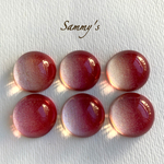 チェリー グラデーション×グリッター ラウンドガラスカボション 18mm 6個set