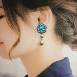 【SALE】水引イヤリング＊水青 コットンパール