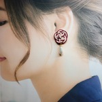 【SALE】水引イヤリング＊梅桜 しずくパール 