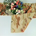 【⑯0146】175cm/リバーシブル昭和レトロ/鶴・美品/帯リメイク品/テーブルランナー・タペストリー等多方面