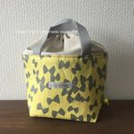 ♡再８♡ ラストです！！　洗える！保冷お弁当用トートバッグ　グレー×イエローちょうちょ柄