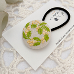 ふんわり ミモザの刺繍 ② ヘアゴム