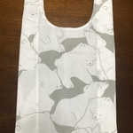 ハンドメイド 白熊柄エコバッグ コンビニ袋サイズ