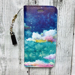 【送料無料】手帳型iPhoneケース　水彩画柄
