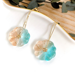 ◉金具が選べる♪花飴ピアス/イヤリング《あさやけ》