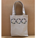 北欧風　サークル 刺繍トートバッグ
