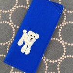 プードル刺繍メガネケース