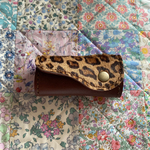 ＊sale＊レオパード柄ハラコ&ヌメ革キーケース  ブラウン