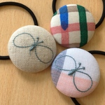 ミナペルホネン ヘアゴム handmade くるみボタンセット