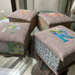 【オーダー】イニシャル手刺繍のbox　濃いグレー生地