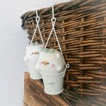 吊り下げ♡飛び出したいくまこちゃん鉢 ／ 羊毛フェルト 多肉植物 観葉植物 ミニチュア ぬいぐるみ