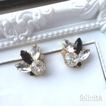 ブラック＆クリスタル スワロビジューピアス