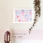 SALE!!! 原画　【Pink rain】アルコールインクアート