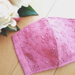 【新柄❤️】夏におすすめ　レースマスク　フラワーレース　お花　ピンク　夏用マスク　刺繍　刺繍マスク　レース　マスク　おしゃれマスク　涼しいマスク　かわいいマスク　夏マスク　