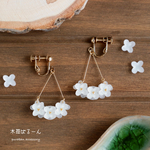 銀木犀の花集めイヤリング