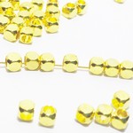 真鍮製ビーズ　キューブ3ｍｍ　35個♪