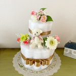 おむつケーキ　　White Angel　出産祝い　結婚祝い　Baby gift