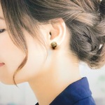水引ピアス＊イヤリング　ころりん玉～秋～カフェオレ