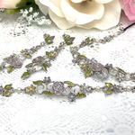 【先行販売】薔薇のピアス・ブレスレット・ネックレス3点セット/シルバー