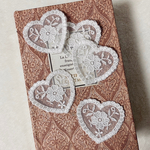 1枚 綺麗 ハート&フラワー 花 チュールレースモチーフ アップリケ 白 BK200827 ハンドメイド 手芸 素材