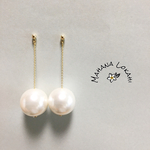 20mm パールチェーンピアス