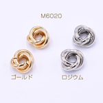 M6020-G   18個  金属チャーム 3連リング 15mm 3×【6ヶ】 