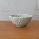 華紋茶碗　こぶりなごはん茶碗　オレンジと黄みどり