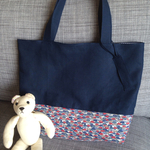 特別オーダー品♪カラーリネン&リバティ♪レッスンバッグ♪名札つき