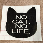 [W-2] 《ステッカー》NO CAT.NO LIFE《ブラック7cm》猫・ネコ・ねこ