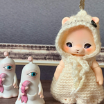poiちゃん用ニット＊オバケちゃんフードロンパース