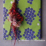 ブドウ柄マグネットボード　ドライフラワー