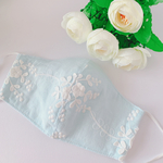 ㊗️再販2😊【新作】🌸cotton小花フェアリー🌸マスク　ライトブルー