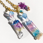 雲レジン☆海塗り☆黄昏時の絵具のバックチャーム①