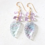 14KGF amethyst fluorite pierce [kgf3528]