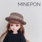リカちゃん☆カンカン帽×ピアス（ブラウン）