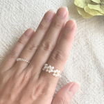 3連お花のビーズリングSET