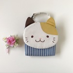 【じゅんぺい様専用ページ】ふんわり☆ねこさん　バッグinバッグ　みけさん（ストライプ）