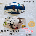 【NEW】昆虫マスク2枚セット！　圧倒的に涼しい！蒸れない！夏秋用　子供用マスク 　3〜15歳用　送料無料　オールシーズン使用可能 新色