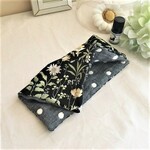 6重ガーゼ大判ハンカチ*liberty調flower*リバティ調フラワー*ブラック*大人カラー*お布団ガーゼ