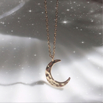 ゆらキラ◆金の三日月クレセント🌙✨◆18kgp◆ぬくもりのムーンライト◆ステンレスチェーンネックレス[〜55cm]◆ゴールド◆~La luna d’oro~