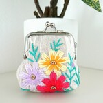 秋花♪コスモスの刺繍がま口