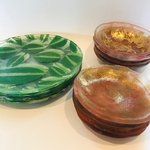 （No.専用品）新緑の器　金と赤小鉢　金と赤小皿　4枚ずつセット　（仲川さま様）