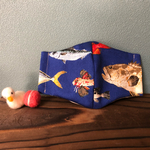 お魚さん大好き！　かっこいい　子ども用立体マスク(園児〜低学年向け) 幼稚園　保育園　小学生　男の子　さかな柄　海の生き物