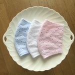 美マスク　百合子マスク　冬も　大きめサイズ　♡プルメリア　刺繍レース♡　レースマスク　マスクカバー　立体マスク　フィルターポケット付　ブライダル　ウエディング　りぼん