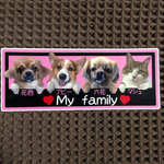 ペット長方形ステッカー(my family)