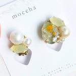 【②イヤリング一点のみ】fluel jewel。series  bijou yellow green②